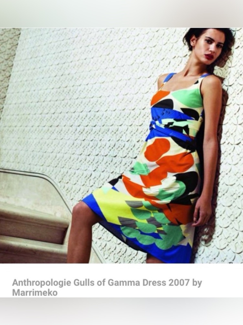 Vintage 2007 Marimekko x Anthro Gulls of Gamma Fit & Flare Dress 2 Nordic Pop